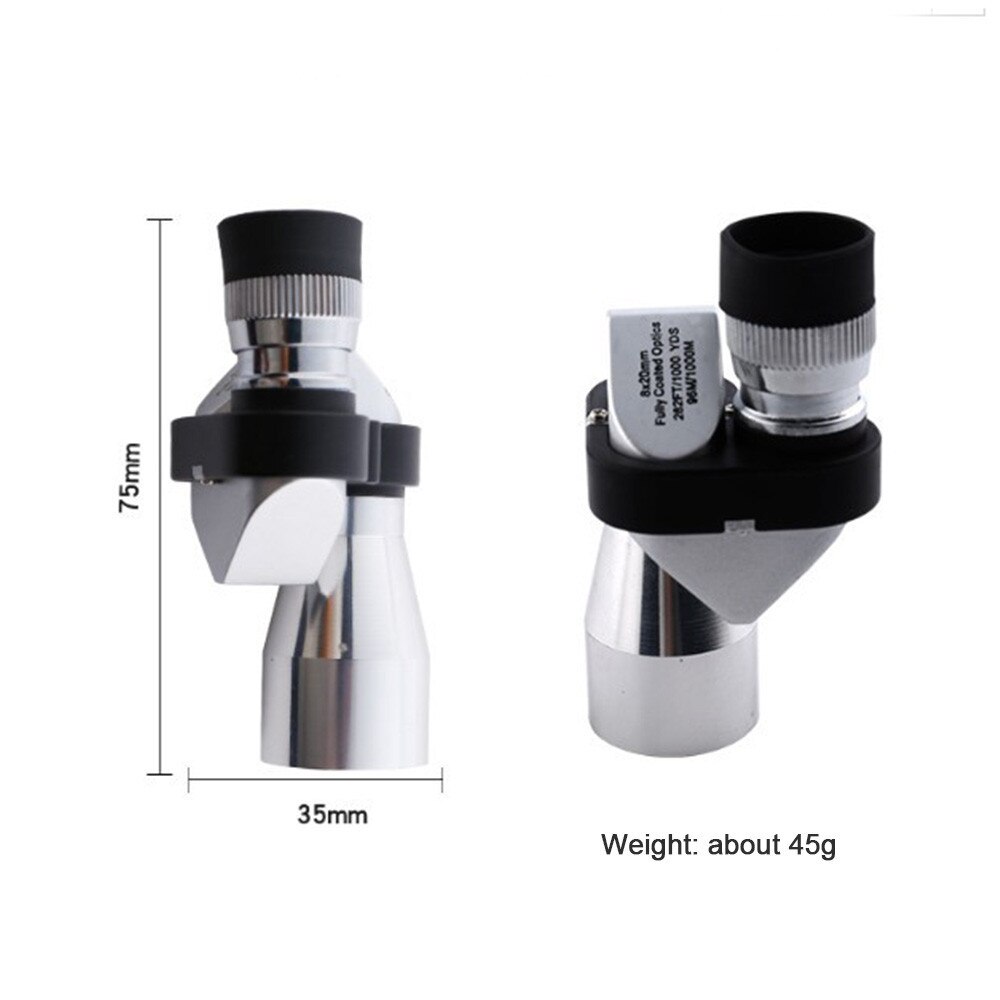 Telescopio de bolsillo con visión nocturna de baja luz, monocular de alta definición, de alta definición, de baja iluminación, aleación de aluminio, 8X20