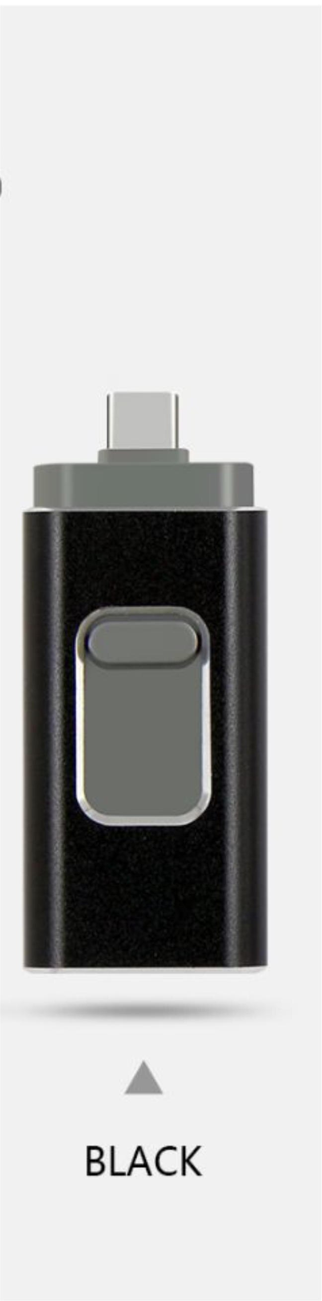 Universal 16g Vier-in-one-USB-Stick Für Ipa Android ROLLENMASCHINENLINIE TYPC Computer Handy USB Flash stick: Black