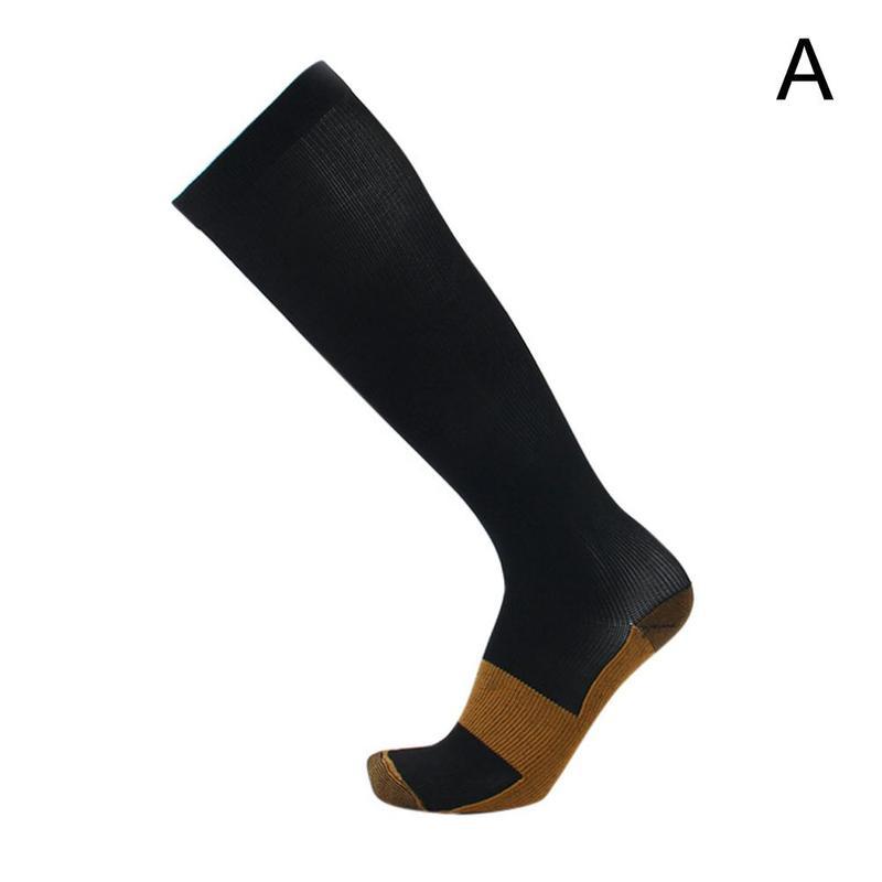 cuivre infusé chaussettes de Compression 20-30mmHg gradué hommes femmes Patchwork chaussettes longues S-L: A / L