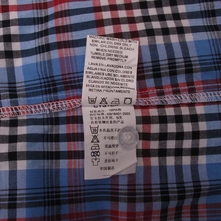 Mannen shirt korte mouw check plaid 100% Katoen vintage gewassen zachte Europese maat Item s s
