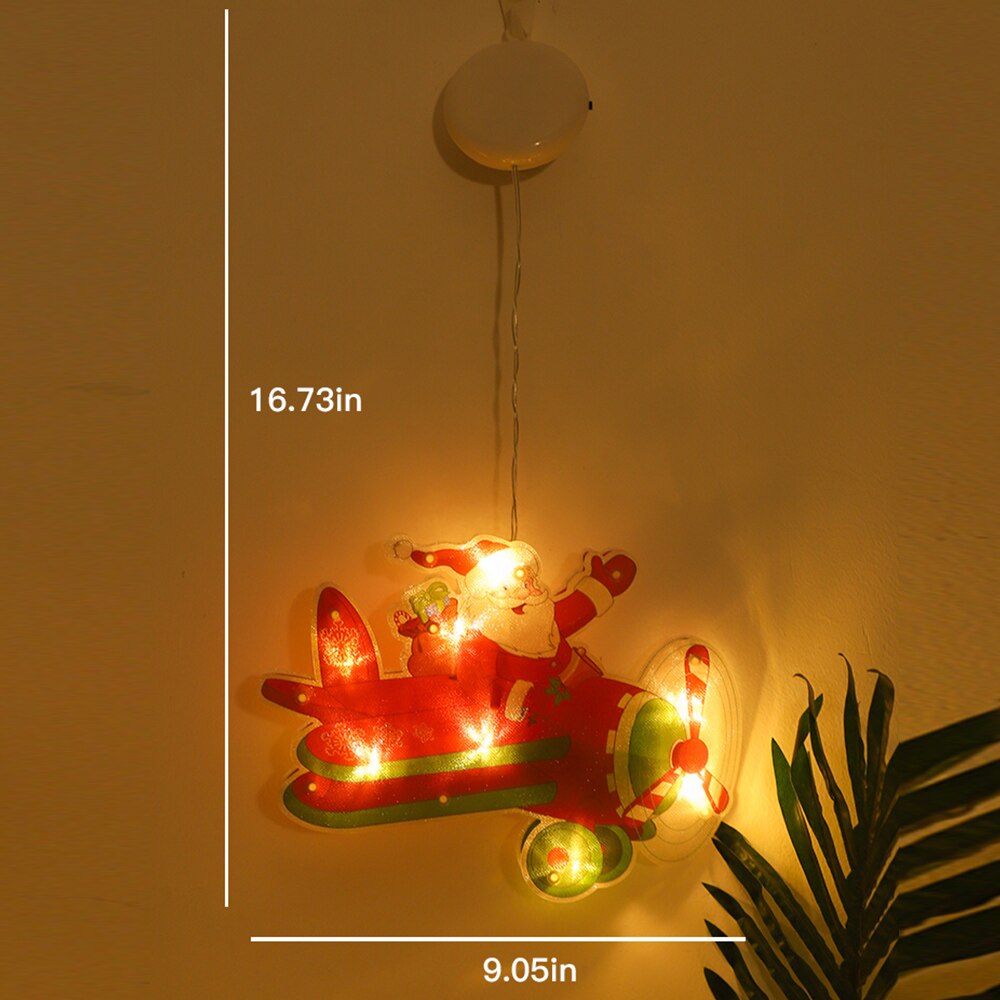 Lampe suspendue pour arbre de noël, bonhomme de neige, père noël, fenêtre, avec ventouse, crochet, pour nouvel an, , décoration intérieure et extérieure: Style F