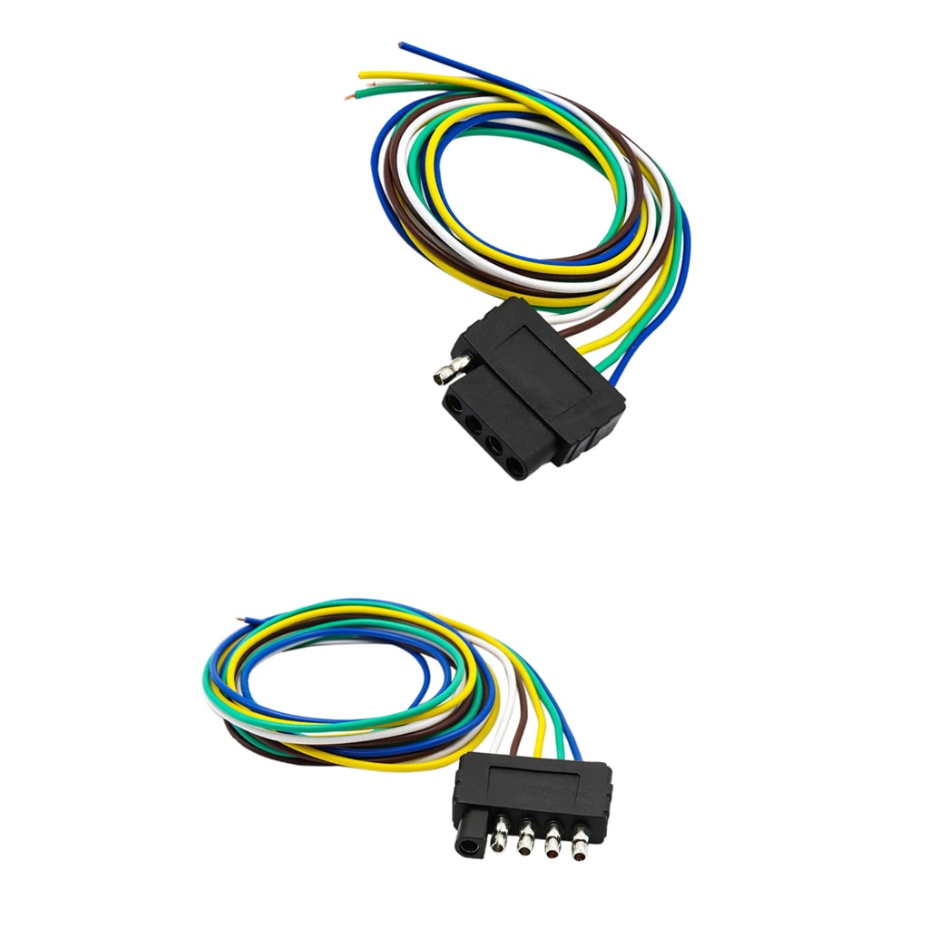 2 Pieces 5Way Flat Plug Wire Wiring Harness Kits for Trailer Boat Car RV US
