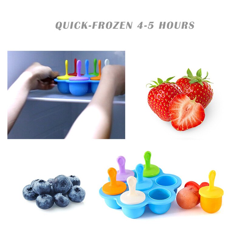 Silicone Mini Ice Pops Mold Ice Cream Popsicle Molds Child DIY Supplement Tool Food For Kids Baby Fruit Shake Ice Mold