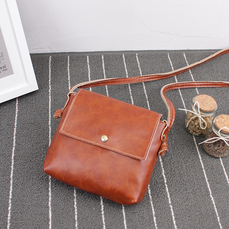 Kvinner enkel solid 6 -farger messenger skulderveske pu lær crossbody bag ryggsekk håndveske: Sennep