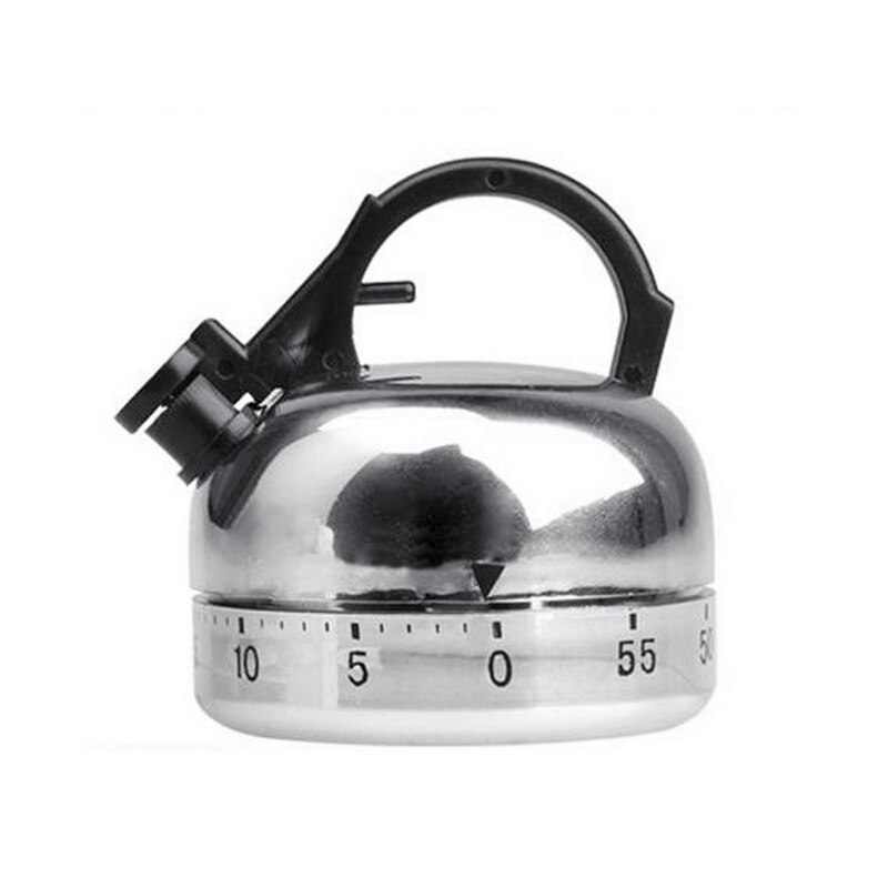 Mini Kitchen Timer 60 Minutes Countdown Alarm Reminder Kettle Shape Cooking Reminders Tools Mechanical Timer Kitchen Gadgets&7: Default Title