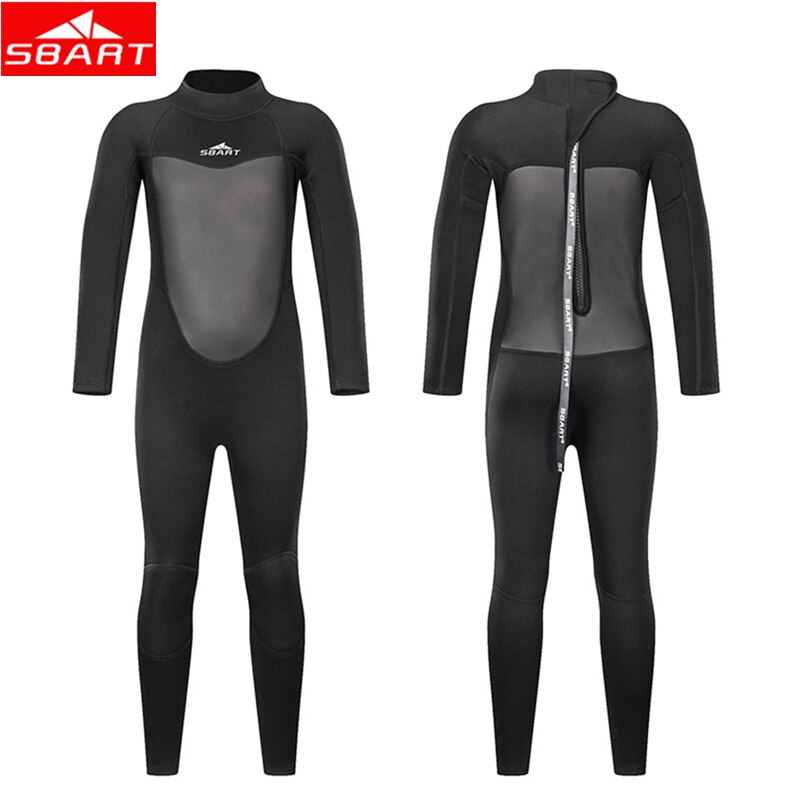 SBART 2mm kind Zwart Neopreen houd warm Wetsuit Full body Een Stuk Badpakken voor Duiken Surfen Zeilen Snorkelen