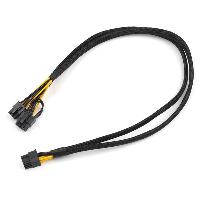 10 Pin to 8 Pin(6+2) 6 Pin PCIe GPU Power Adapter Sleeved Cable for Dell Precision 5820 7820 21-Inch (53cm)