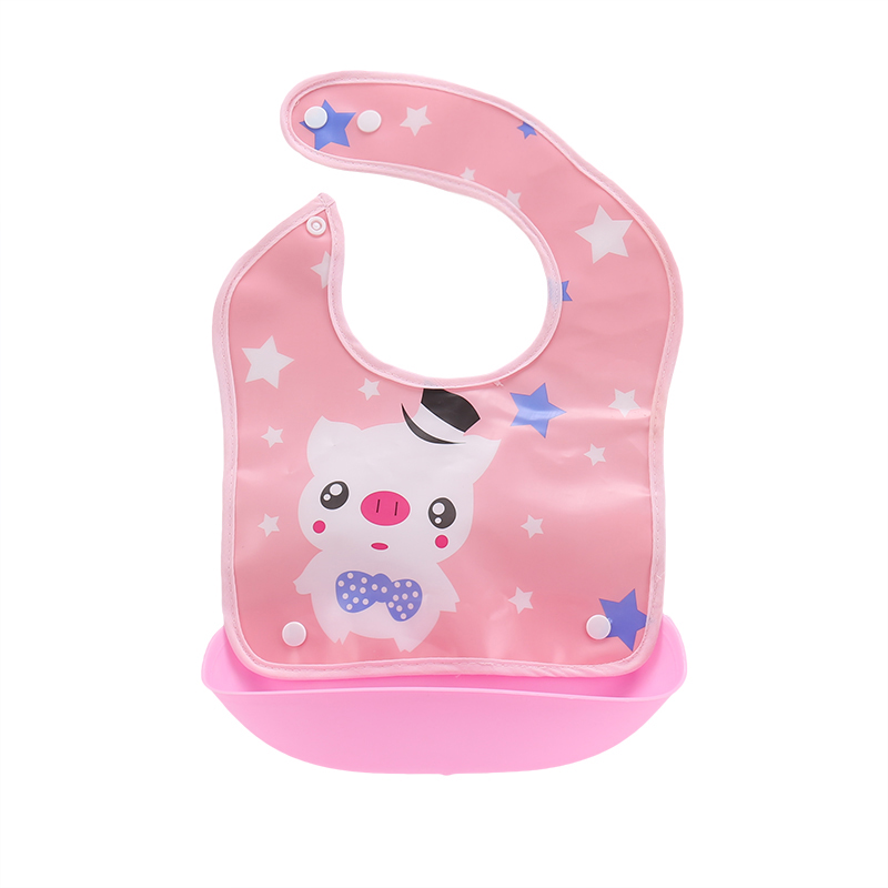 slabbers waterdichte siliconen Bib kids schort rijst zak print feed tas eten dragen QD47