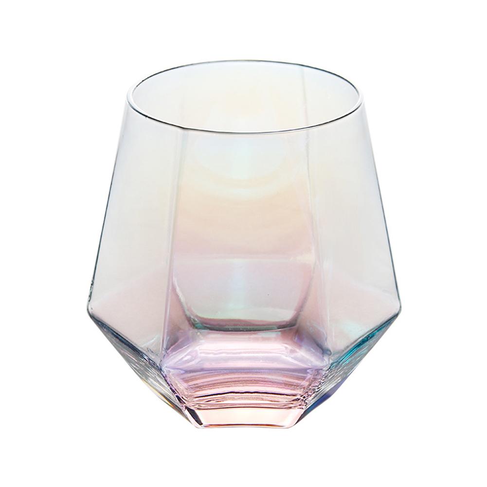 Glaskopp geometrisk whiskyglas genomskinlig hushållsfruktjuice cocktail glas ishall dricka snabbt: 03