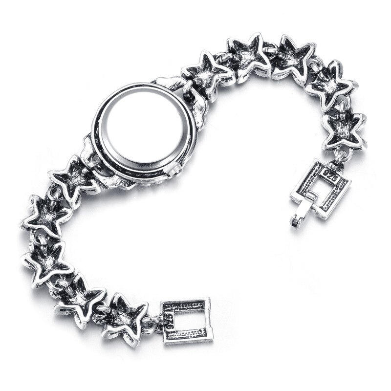 Pingente prata pulseira meninas cristal acessórios, moda feminina quartzo relógios charme acessórios