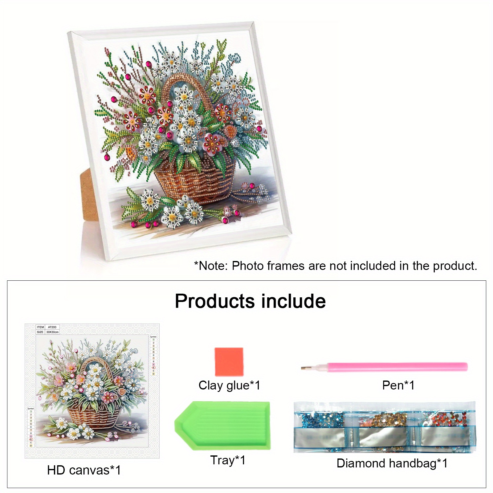 Kits de arte de diamante de forma especial 5D de hermosas flores DIY para principiantes, kits de pintura de arte de diamante para de decoración de pared del hogar