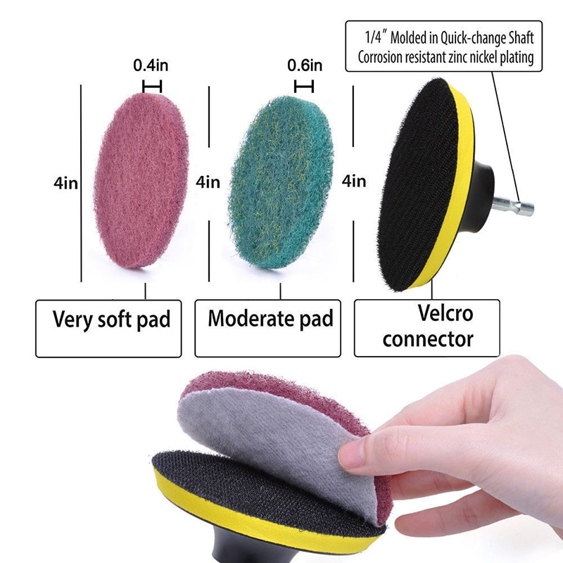 Juego de cepillos eléctricos para limpieza de alfombras, cepillos de nailon para neumáticos de coche, redondos de plástico, 1/3/6/12 Uds.