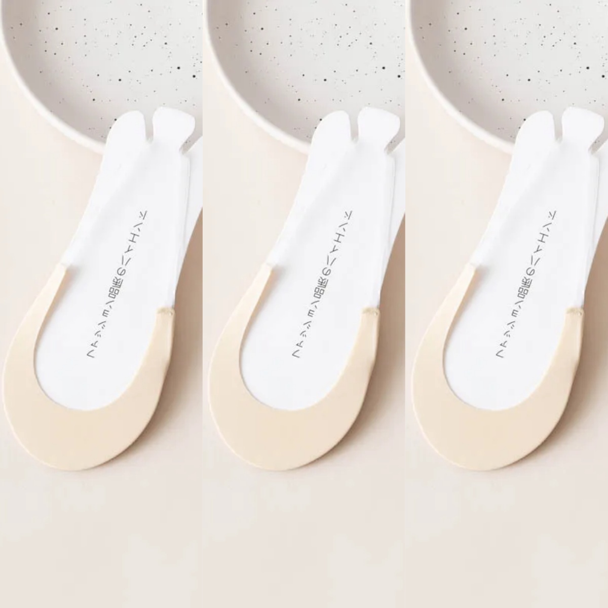 3 pares de calcetines invisibles de barco para mujer, calcetines antideslizantes de silicona de verano para zapatos de tacón alto, tirantes finos de media palma de seda helada,: Beige