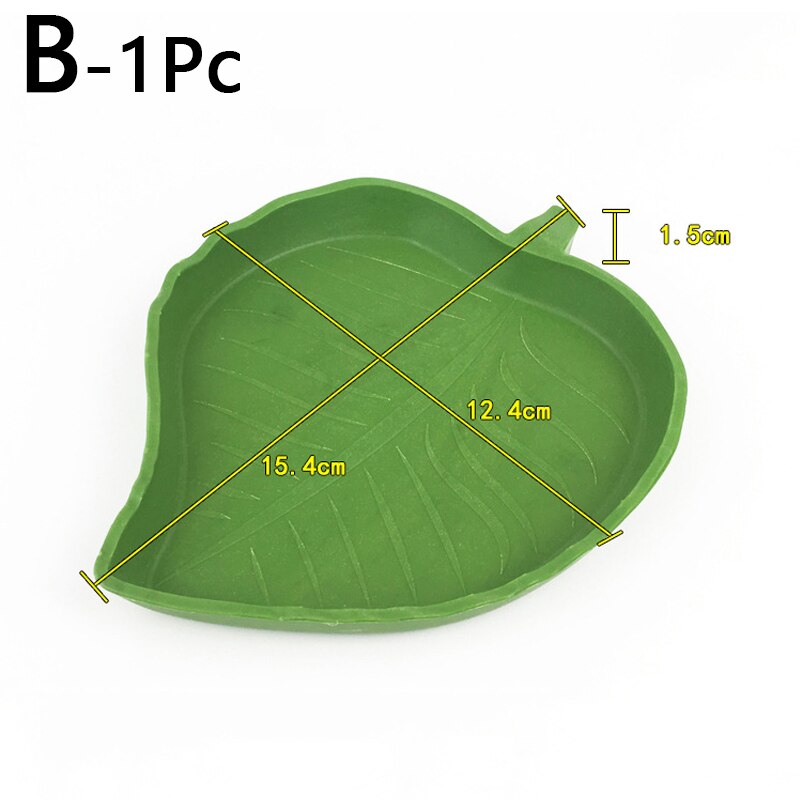 Cuenco de agua y comida para reptiles y tortugas, comedero de hoja para comida, plato, comedero de reptiles: B