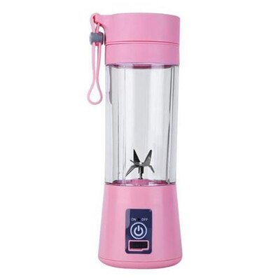 Batidora portátil WXB 1, batidora usb, licuadora eléctrica, licuadora, mini procesadora de alimentos, vaso de batidora personal, batidoras de zumo: Pink / 4 blades