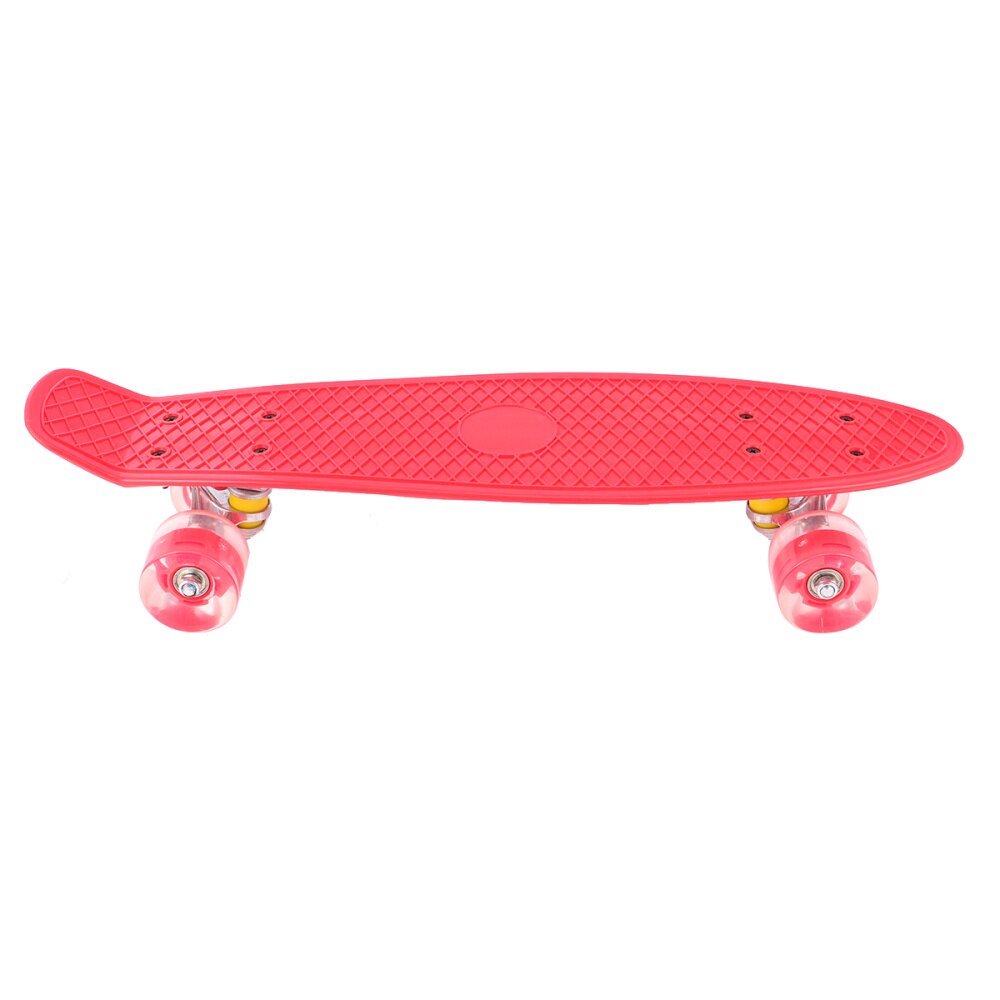 1Pc Four-Wheeled Scooter Flashing Wheel Skateboard Street Dancing Skateboard for Outdoor (Blue): Red