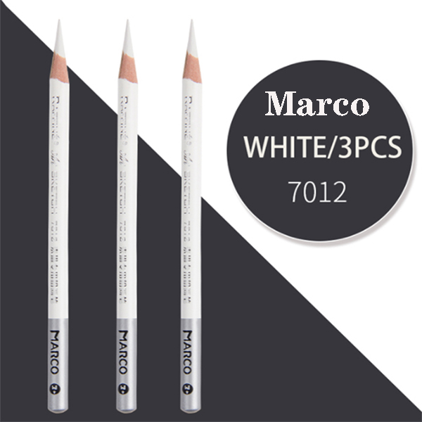 Lápiz de arte negro suave/mediano/duro de carbón blanco de alto brillo, bolígrafo especial para examen de dibujo HB pintado a mano para estudiantes, 3 uds.: YELLOW