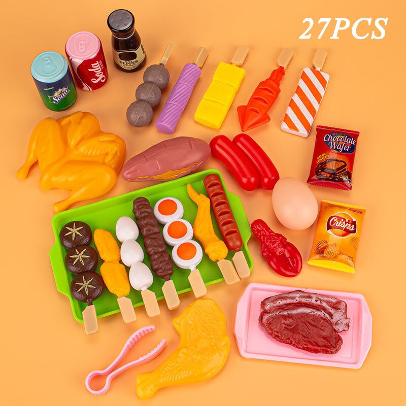 Kinderen Keuken Simulatie Voedsel Speelgoed Pretend Bbq Set Speelhuis Koken Games Barbecue Grill Vlees Spiesjes Pretend Keuken Speelgoed: J