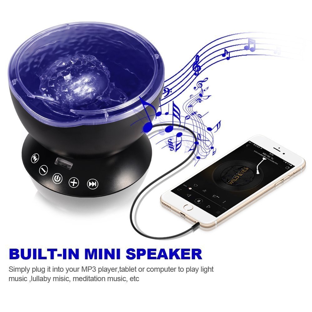 Afstandsbediening Ocean Wave Projector Nachtlampje aurora Sterrenhemel projector Lamp Ingebouwde Mini Muziek Kind nachtlampje projector