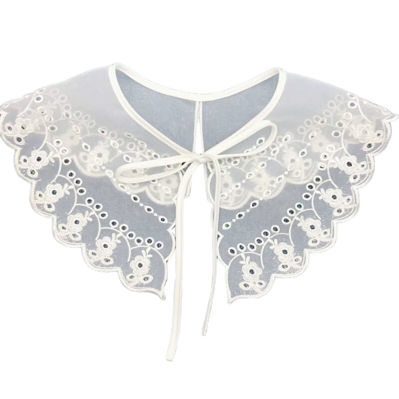 Lolita Decoratieve Nep Kraag Kant Sjaal Borduren Gelaagde Mesh Dickey Ketting N58F: M