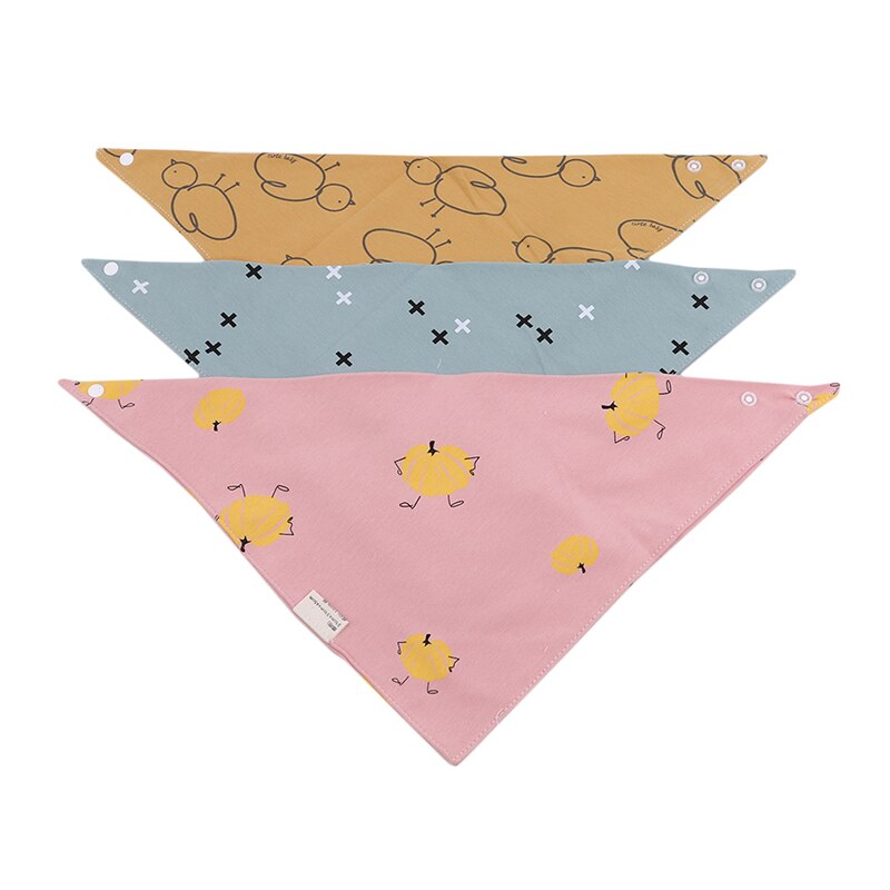 3 Pcs Slabbers Driehoek Dubbele Katoen Print Meisjes Jongens Speeksel Handdoek Dribble Bandana Slabbetjes Schattige Kids Soft baby Spullen