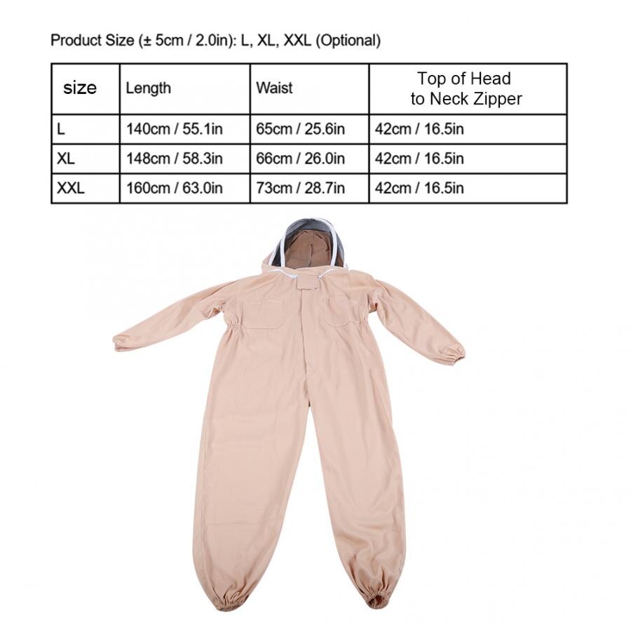 Apiary Polyester Beekeeping Jacket Suit Protective Bee Suits Beekeeper Smock Supplies Apricot