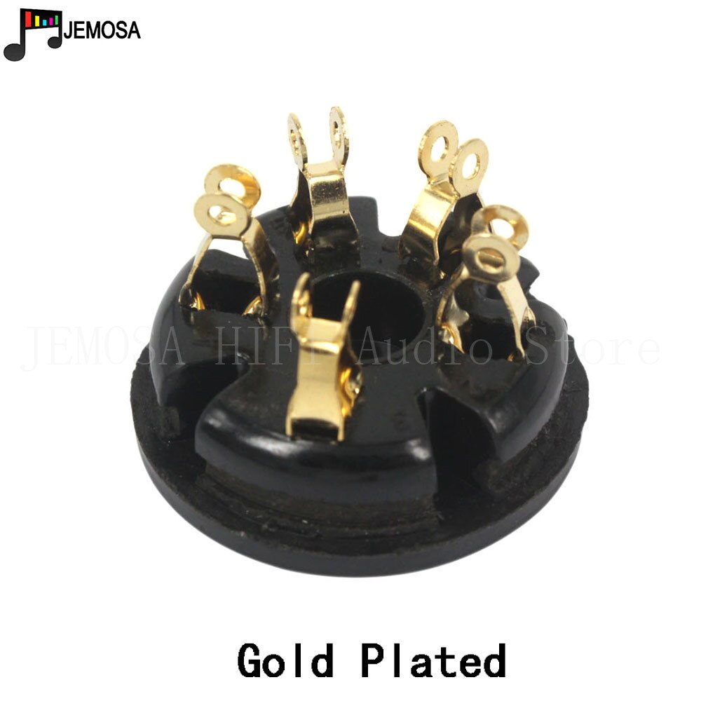 10 piezas 5 pines baquelita tubo hembra GZS5-2 chapado en oro para 807 FU7 FD422 24 37 45 tubo de vacío de Audio HIFI: Default Title