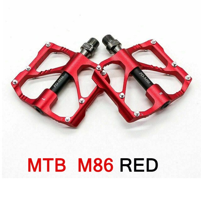 mtb quick release pedal road bike pedal ultra-light ultra-light mountain MTB pedals carbon fiber 3 bearings pedale vtt: MTB M86 RED