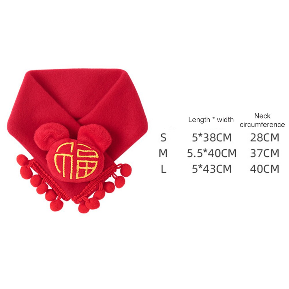 Écharpe pour animaux de compagnie, mignon, rouge, Style chinois du nouvel an, bavoir d&#39;hiver pour les réunions de famille et les fêtes du nouvel an