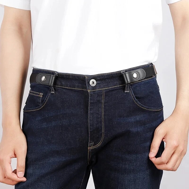 2pcs Adjustable Stretch Elastic Waist Band Invisible Belt Buckle-Free Belts for Women Men Jean Pants Dress No Buckle Easy ToWear