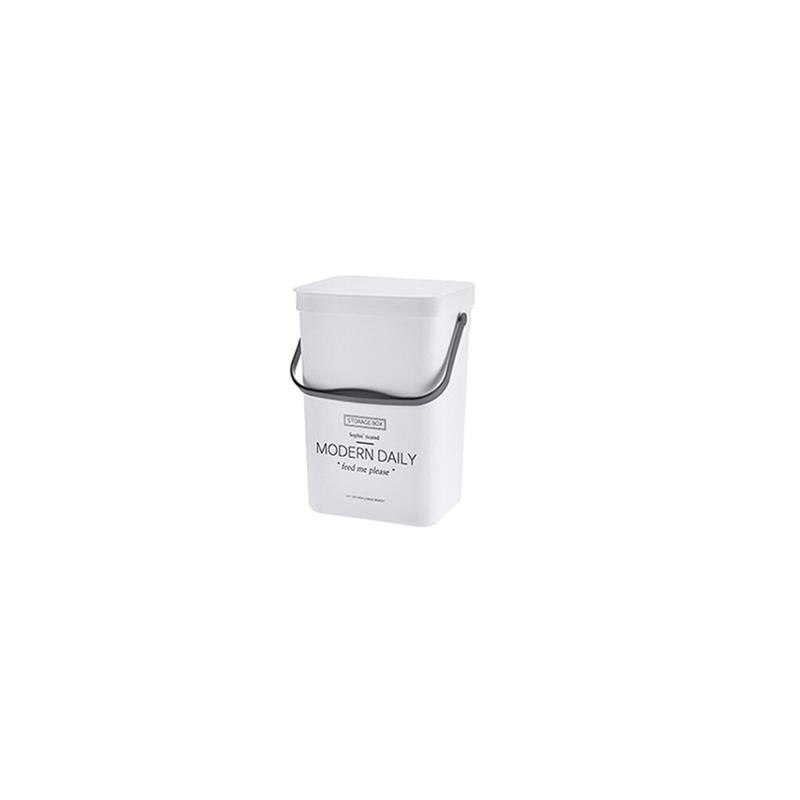 Poubelle murale en PP , Portable, avec couvercle, pour la cuisine, les toilettes et la maison: White L