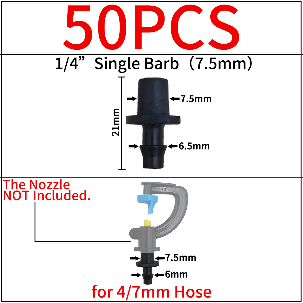 Oasis Garden Irrigation Connector Barbed Single Double Tee Elbow Drip Arrow Cross Coupling Watering Fitting for 3/5 4/7mm Hose: light green