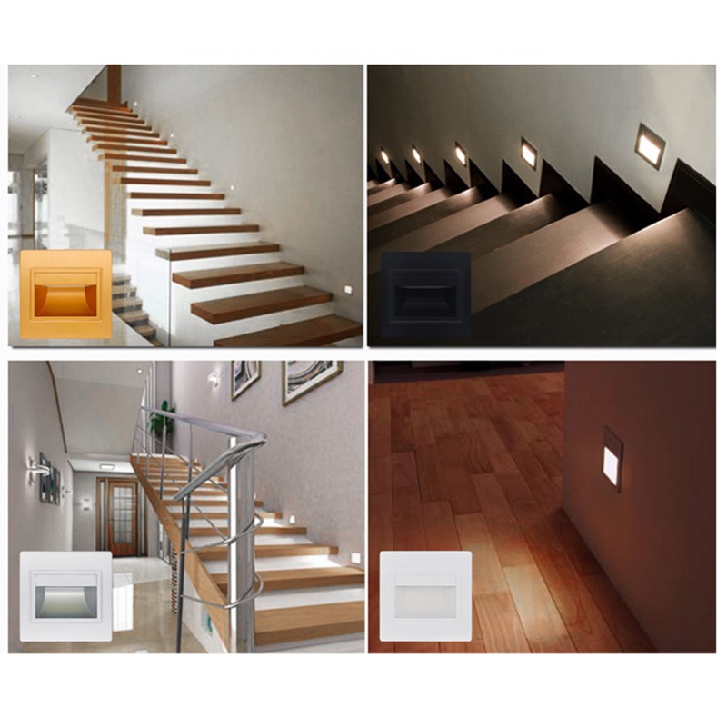 LED Recessed Wall Luminaire Step Light 1.5W Recessed Lamp for Staircase Corridor LB88