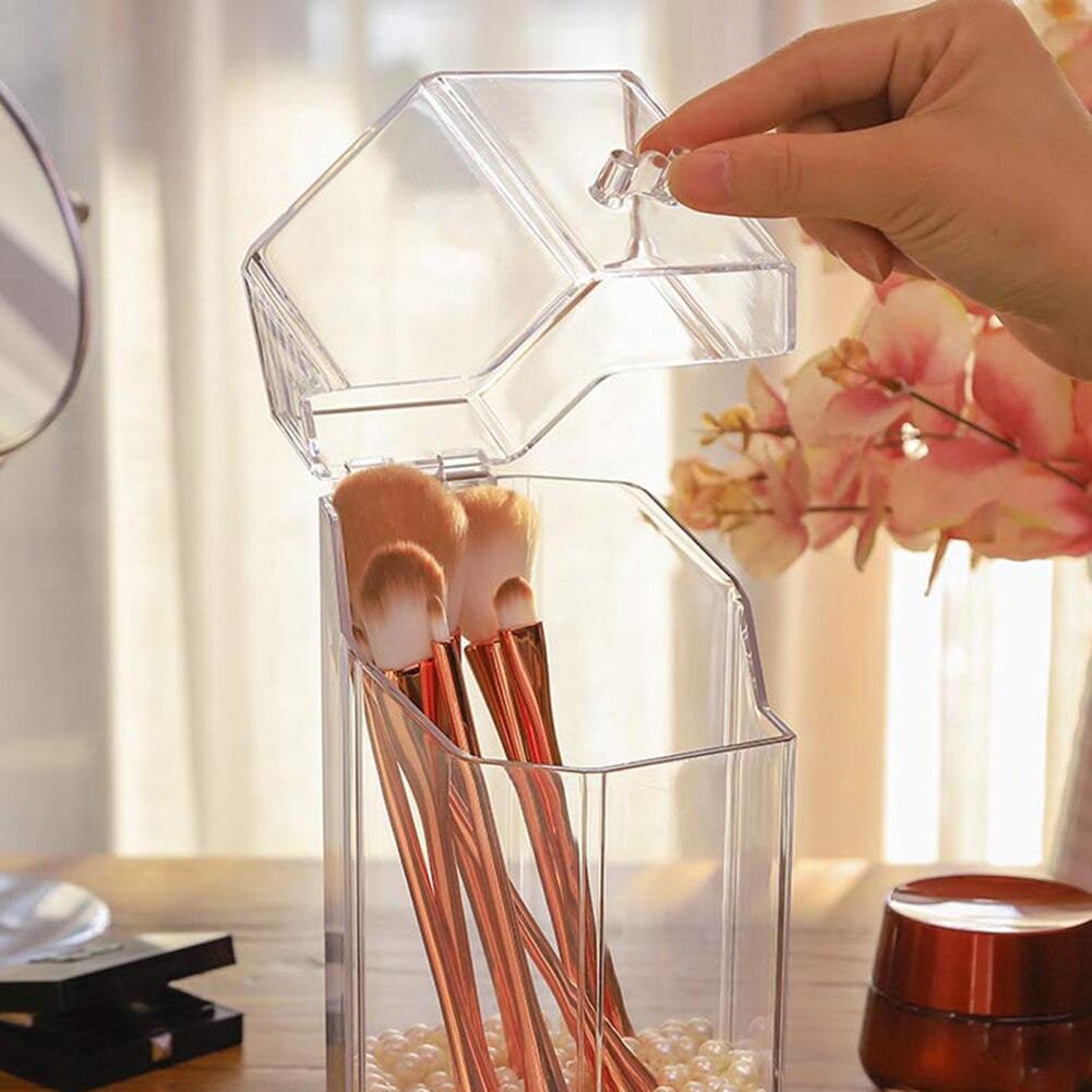 Doorzichtige stofdichte cosmetische make-upkwasten opbergdoos houder bureau organizer transparante cosmetische make-up organizer kwastenhouder