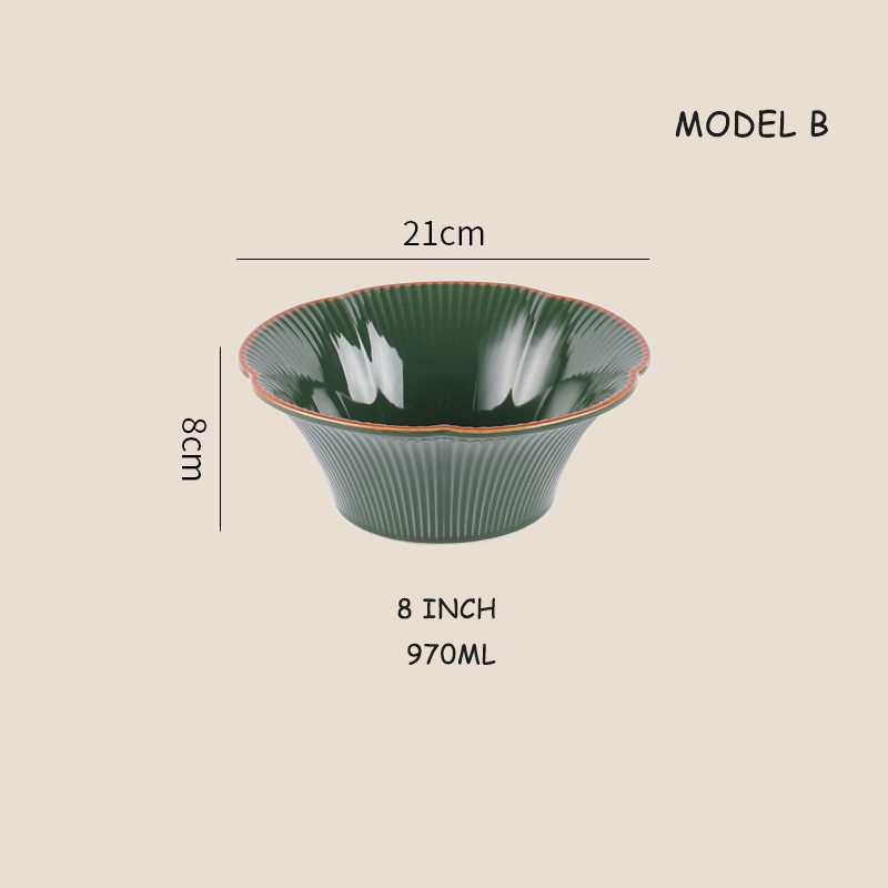 Modern Luxurious Tableware Dish Set Home High Appearance Ceramic Rice Bowl And Soup Bowl Large Fish Plates Dinner Set 1 Pcs: B