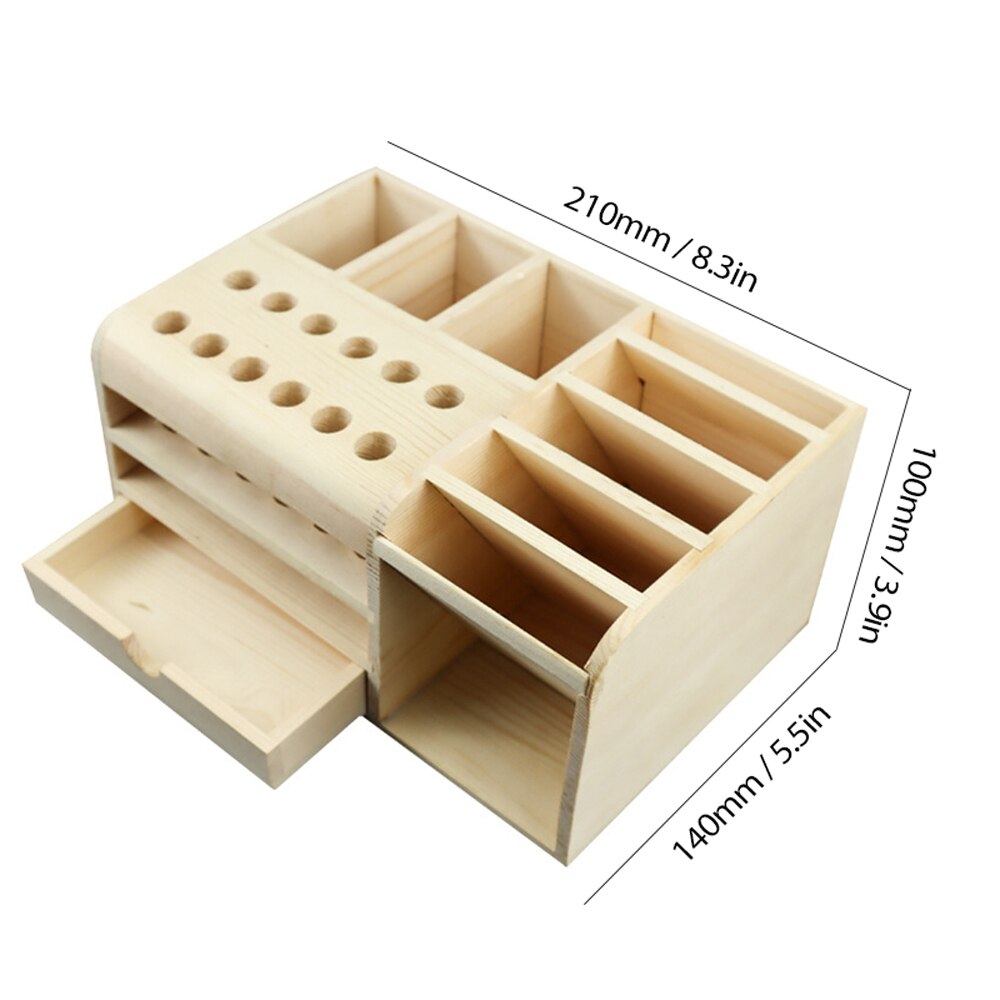 Multifunctionele Opbergdoos Mobiele Repareren Gereedschap Bureau Opbergrek Schroevendraaier Pincet Houder Houten Doos