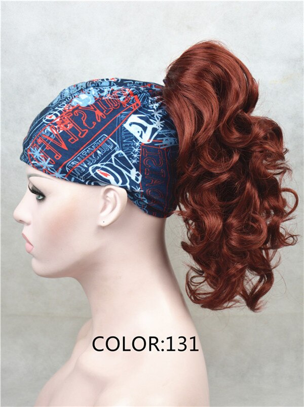 Coleta de pelo rizado, extensión de cabello medio largo sintético de belleza fuerte: Rojo