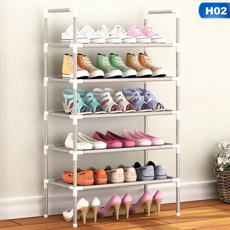 Multifunctional Multi-layer Household Shoe Rack Storage Box Household Fabric Storage Rack Simple Dormitory Space-saving Shelf: H02