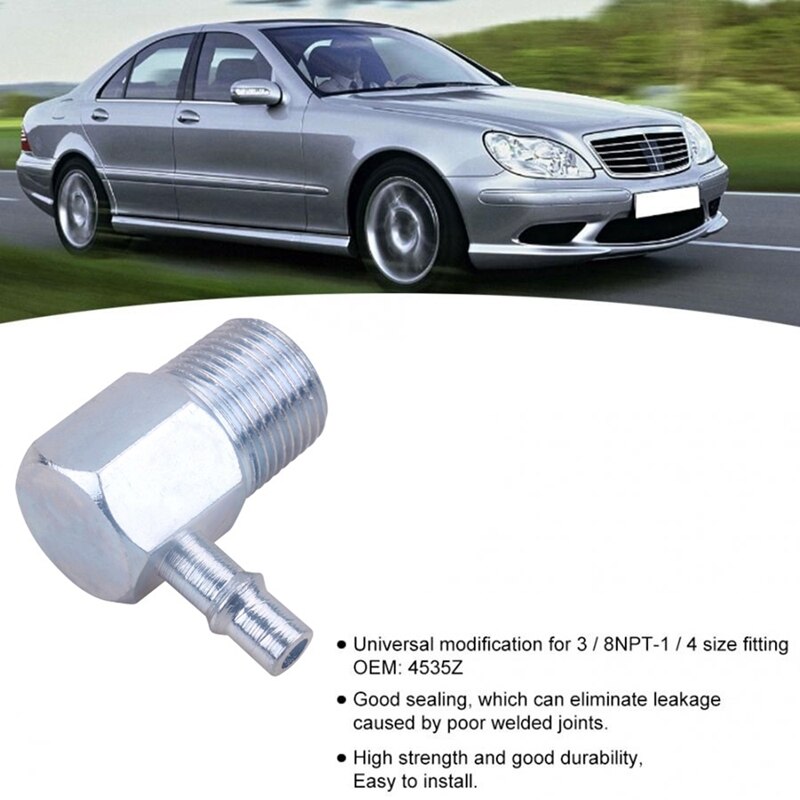 Intake Manifold Vacuum Fitting 90 Degree 3/8 NPT-1/4 Hose Nipple 4535Z