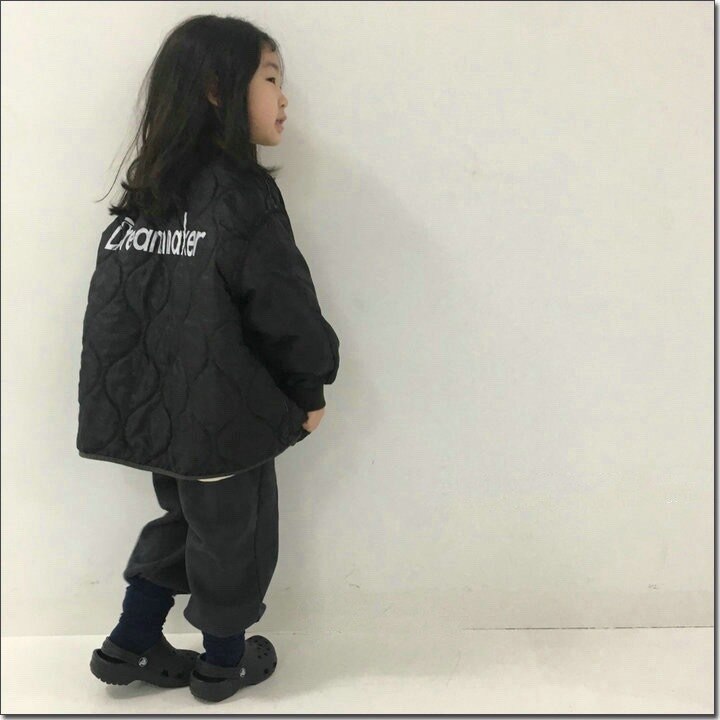 Chaqueta con parches de algodón para niñas, abrigo de Letras a la , novedad de Otoño de
