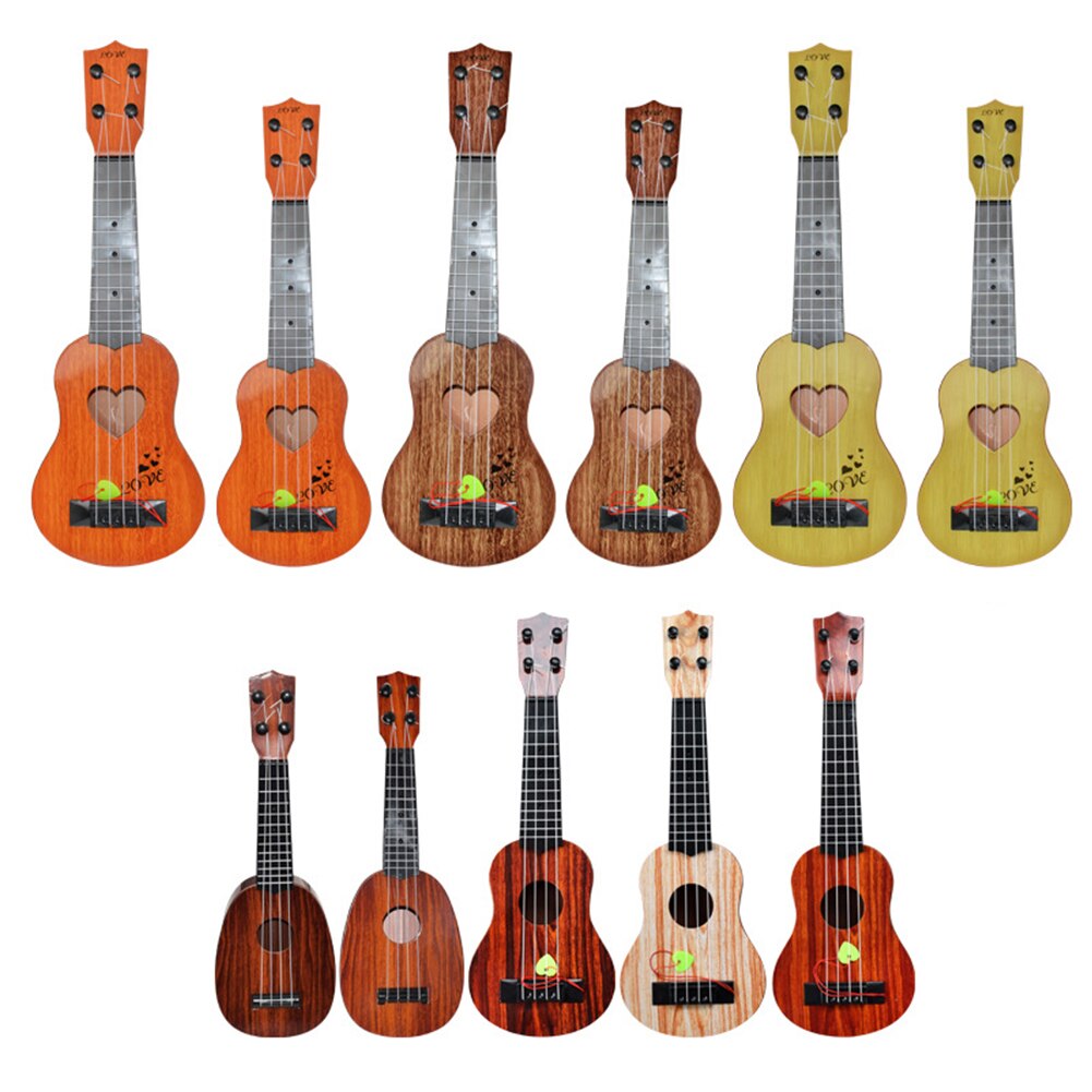 Kind Einfarbig Holz Ukulele Hawaiian Gitarre Griffbrett Saiten Instrument Spielzeug Gitarre Linde Musical Instruments