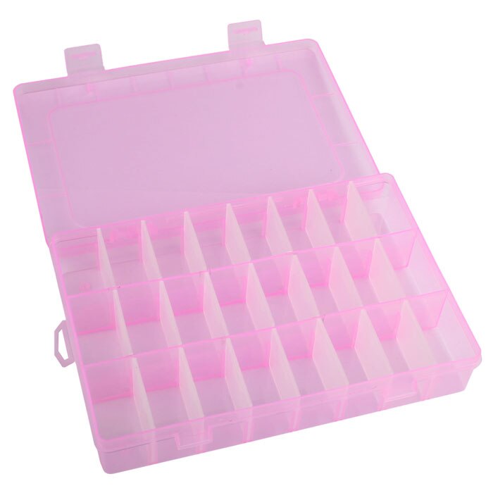 Adjustable 24 Compartment Plastic Storage Box Jewelry Earring Case organizer Accessories Jewelry Storage #T1P