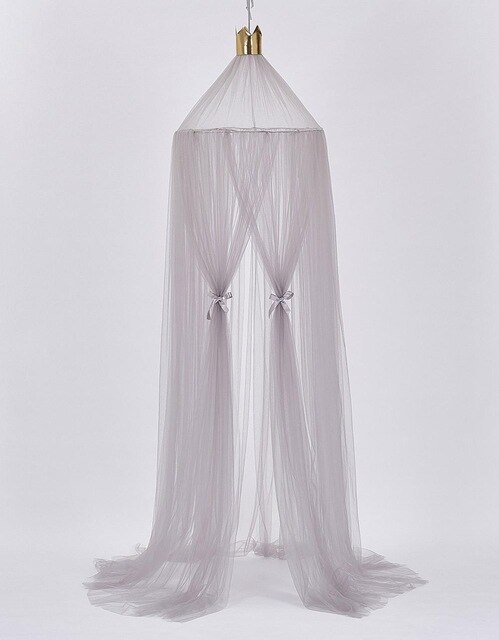 Kinderkamer decoratie gordijn baby speeltent prinses hang koepel klamboe baby beddengoed set baby wieg net tent: Grijs
