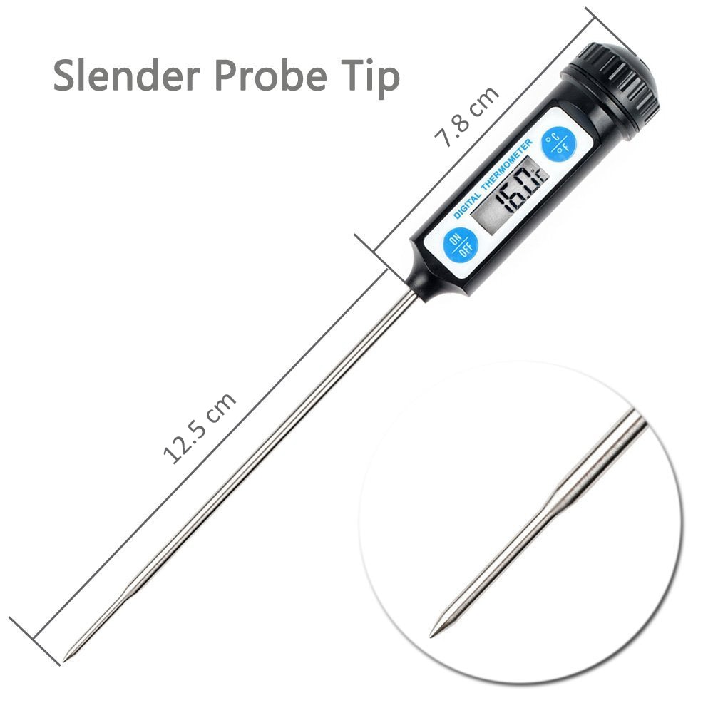 Anpro-termómetro Digital electrónico para alimentos, medidor de temperatura para cocinar pasteles, dulces, barbacoa, carne, hogar, con sonda larga