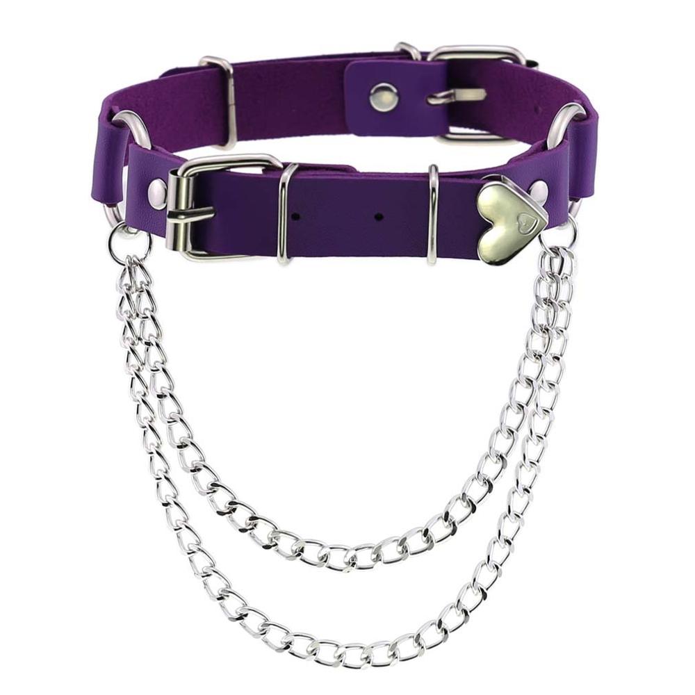 Perzik Hart Choker Ketting Goth Kleding Harajuku Ketting Punk Gothic Kwastje Hals Ketting Sieraden Voor Vrouwen Valentijnsdag: Roest Rood