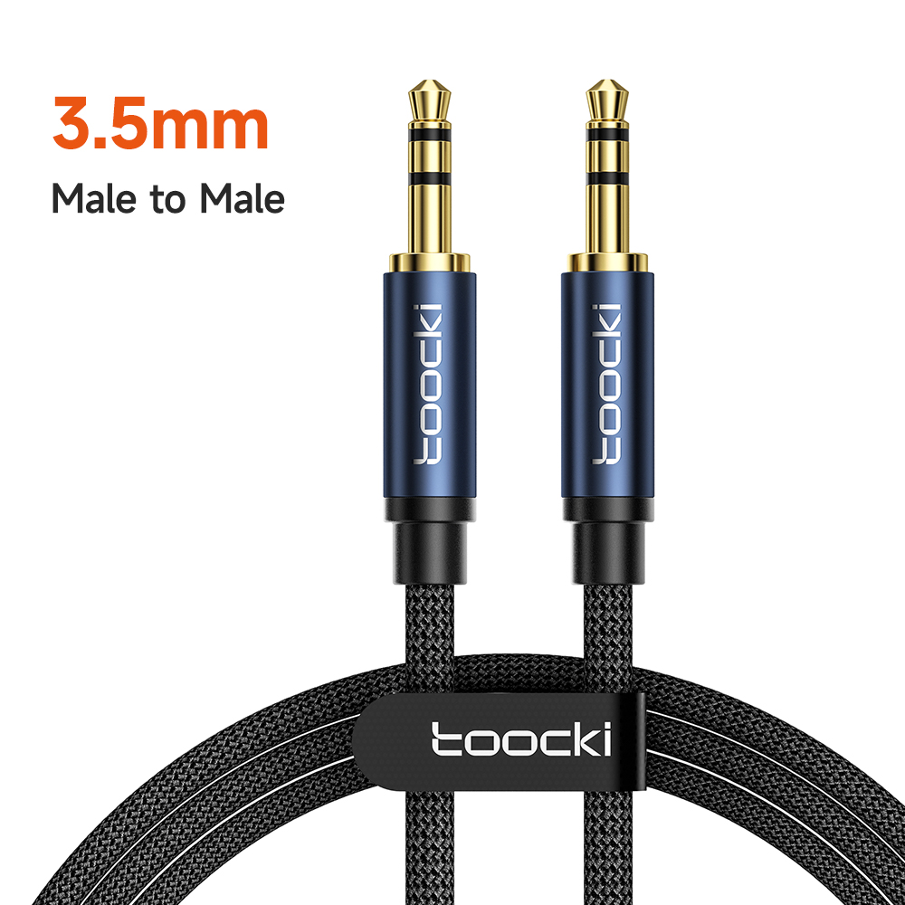 Toocki Aux Kabel Luidsprekerkabel 3.5mm Jack Audio Kabel Voor Computer Hoofdtelefoon Adapter Xiaomi Laptop HIFI Geluid Quility Kabel: GRIJS / 3m