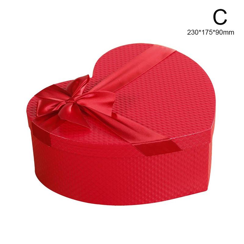 Red Heart Shaped Florist Hat Box Candy Boxes Set Valentine's Day Box Packaging Boxes Flowers Living Vase: C