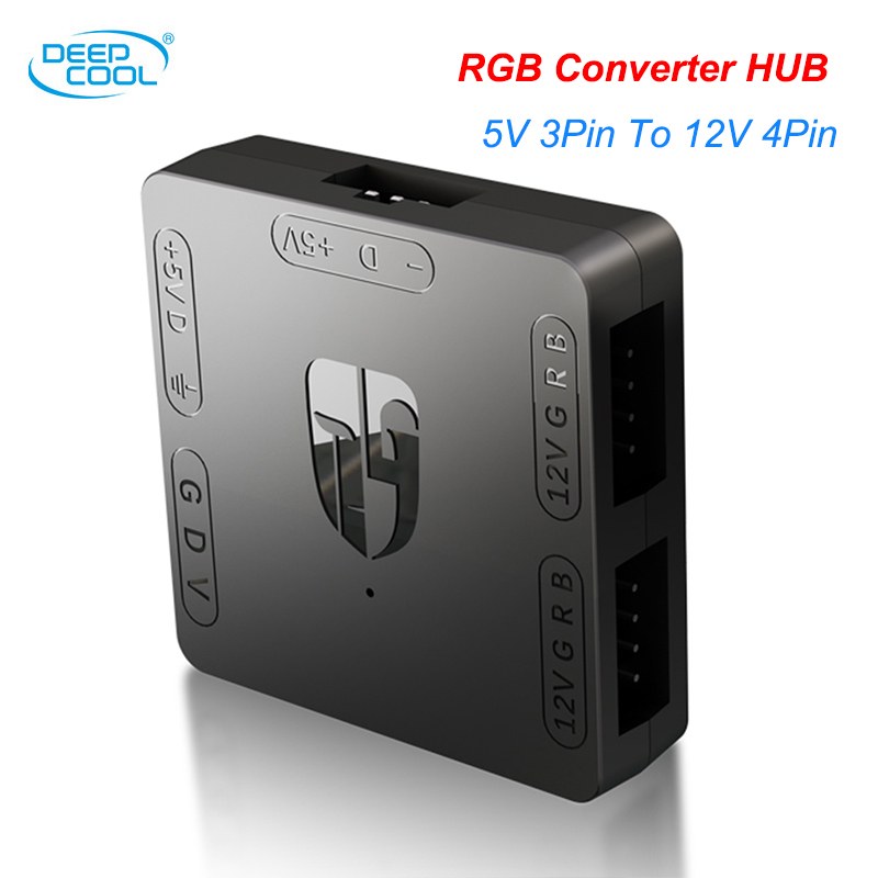 DeepCool RGB Convertor 5V to 12V RGB Transfer Hub SATA interface Magnet installation For RGB 3PIN M/B ASUS Gigabyte and MS