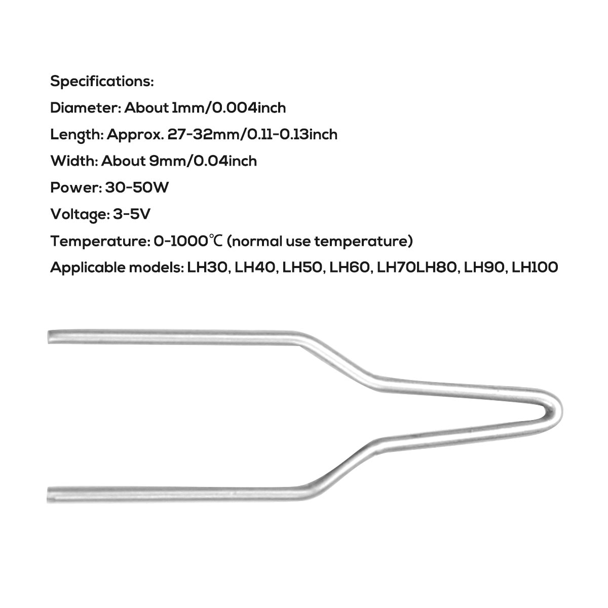 Kit de pontas de solda em liga de níquel cromado, 6 peças, mini, impedância, fio de aquecimento ajustável, queima de madeira, kit de pontas de solda