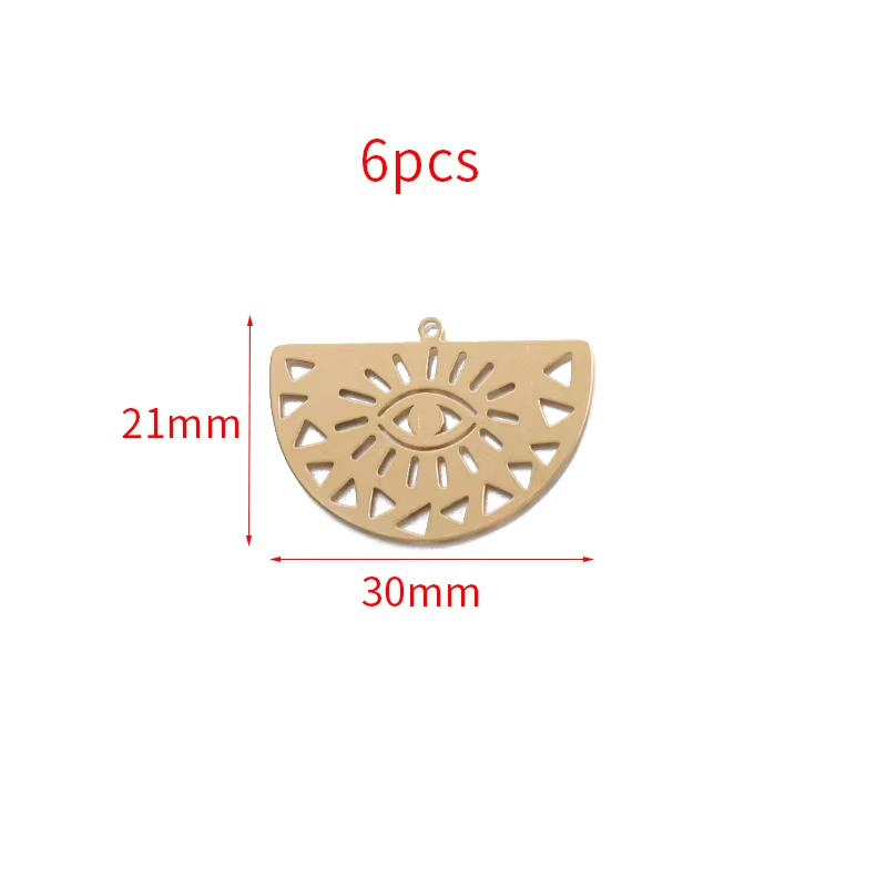 1 paquete de latón en bruto religioso Egipto Ojo del mal Celestial ojos que todos ven encanto colgante para joyería DIY haciendo Accesorios: Naranja